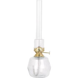 Petroleums lampe / olielampe Strömshaga Majken, askrosa glas, brænder i messing, Ø100 mm x 325 mm