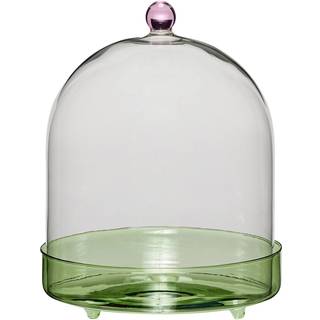 Hübsch Flora glaskuppel Smoked Ø16 cm Mørkegrå