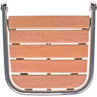 Badebro, teak &amp; syrefast rustfrit stål, 50 x 45 cm