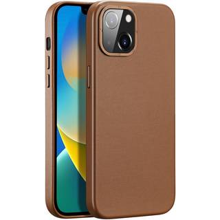 iPhone 14 Plus DUX DUCIS Grit Elegant Læder Bagside Cover - MagSafe Kompatibel - Brun
