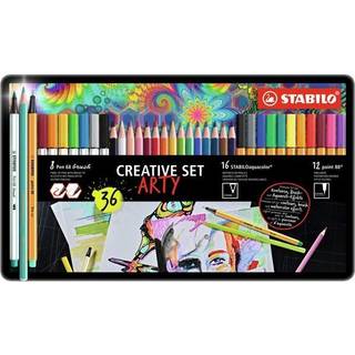 STABILO Creative Set – samlesæt med tuscher, finelinere og farveblyanter – 36 stk
