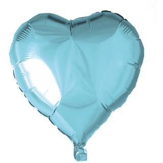 Lyseblå folieballon 46 cm. - Hjerte