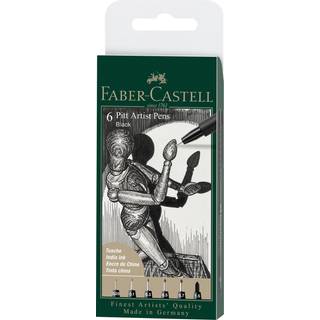 Faber Castell 6 Pitt Artist Pens Black