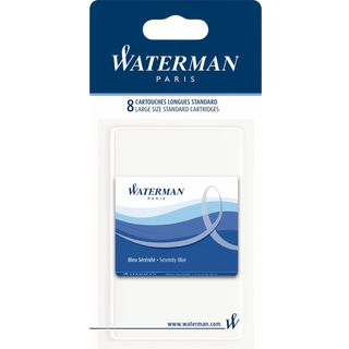 Blækbeholder Standard Serenity Blå 8-pak, Waterman S0713021