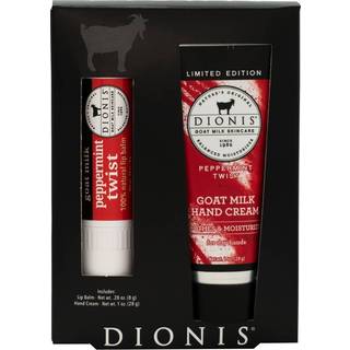 Dionis ged m?lke hudpleje pebermynte duftende h?ndcreme & l?bebalsam s?t - rejse h?ndlotion & l?bebalsam s?t til selvpleje gaver 1 oz og 0,28 oz