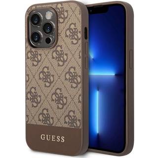 Guess 4G Stripe iPhone 14 Pro Max Hybrid Cover - Brun