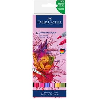 Goldfaber Aqua Dual Marker Set Flowers – 6 penne med varme blomsterfarver