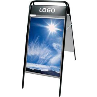 Expo Sign Gadeskilt med logoplade, sort, 70 x 100 cm