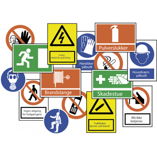 Forbindskasse, henvisningsskilt, hård plast 297 x 210 mm