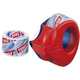 tesa film - dispenser with office tape (2 rolls) - 19 mm x 10 m - crystal clear tape blue/red dispenser