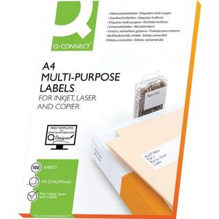Q-connect multietiketter A4 74x105mm hvid