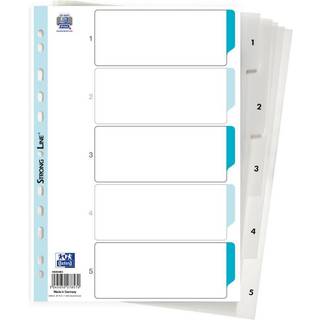 Elba Strongline register A4 hvid med sorte tal 1-5