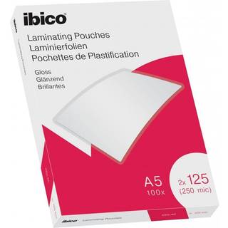 Lamineringslomme Ibico A5 125mic. 100stk, 627315