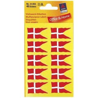 Avery 31-059 - 31059 Dansk flag klistermaerker 18X34 40stk.