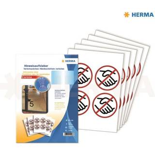HERMA Information label: Prohibited sign No handshakes Ø 10 cm self-adhesive removable