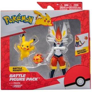 Pok? Mon Battle Figur 2 Pack - Funktioner 4,5 -tommer cinderace og 2 -tommer Pikachu Battle -figurer med tilbeh?r - Amazon Exclusive