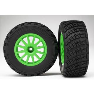 Traxxas 7473X Tires & Wheels, Rally Green (TSM) (2)