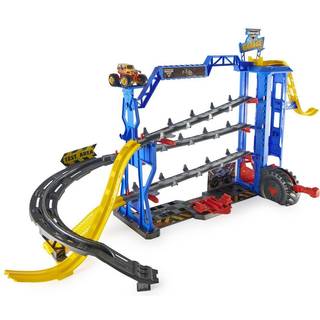 Monster Jam Garage legesæt med lys og lyd - med Grave Digger Monster Truck - over 1 meter