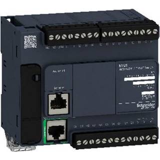 Schneider Tm221 plc, di14,ai2,do10 pnp, 24v