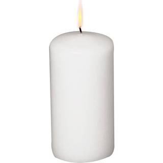 Bloklys, 12cm, Ø6cm, hvid, 35 timer, 100% paraffin, 12 stk/kolli