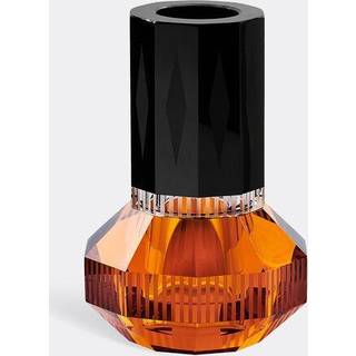 Reflections Copenhagen Vases - 'Chicago' vase in Amber, Black Fine hand cut crystal