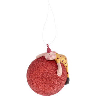 Figur Julekugle Dia 5 cm Rød