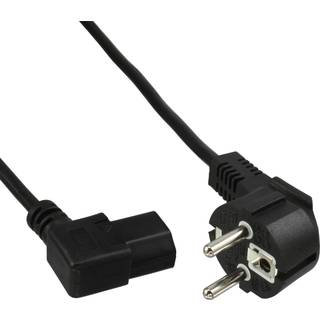 Apparat strømkabel med vinklede stik | sort (Schuko CEE7/7 C13) | 50 cm