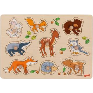 Goki Wooden Stud Puzzle Forest Animals 9 pcs. Wood