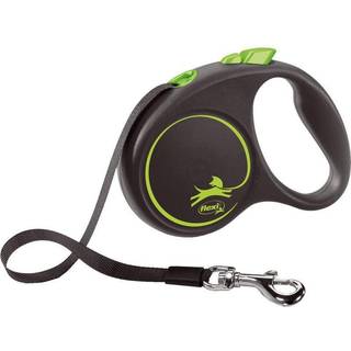 Flexi-line Black Design 5m - Grøn / Med Bånd / L