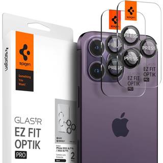 iPhone 16 Pro / 16 Pro Max Spigen EZ Fit. tR Optik Pro Kameralinse Beskyttelse - 2 Stk - Gennemsigtig / Sort
