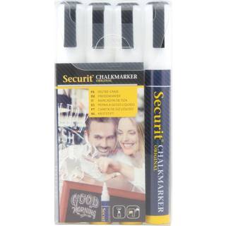Securit kridt marker 2-6mm hvid, sæt med 4 stk
