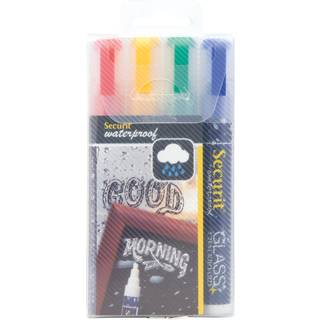 Securit kridt marker vandfast 2-6mm, sæt med 4 farver