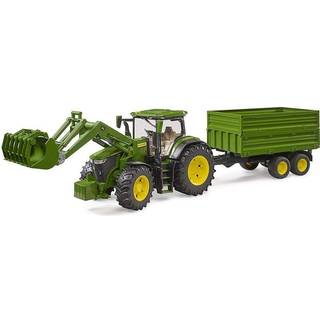 Bruder John Deere7R 350 frontloader traktor og anhænger med tipfunktion - 03155