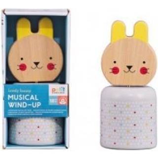 Petit Collage Baby Wooden Wind -Up Musical Toy Bunny - S?dt dyreleget?j i alderen 18 m?neder og ?ldre - Sooths Baby With Brahms Lullaby - Lav en
