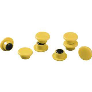 Durable magnet af ridsefri plast Ø15mm gul