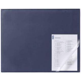 Durable skriveunderlag med kantbeskytter og dækplade 65x50cm blå