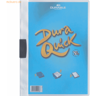 Durable Duraquick® 20 klemmappe i pp-plast med klar forside,  hvid