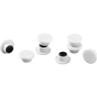 Durable magnet af ridsefri plast Ø15mm hvid
