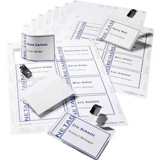 Durable navneskilt set med stropklemme 60x90mm, klar 20 stk