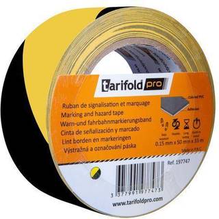 Tarifold markeringstape 50mm x 33 meter sort/gul