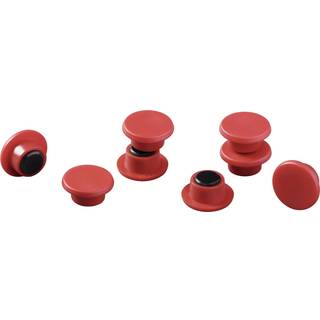 Durable magnet af ridsefri plast Ø15mm rød