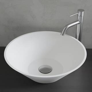 Primy R3 fritstående håndvask Ø40,2 x 13 cm i Hvid Solid-surface - Restparti