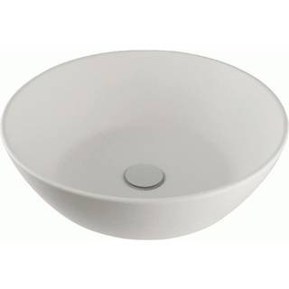 Lavabo fritstående håndvask Ø45x15 cm i Hvid Solid-surface