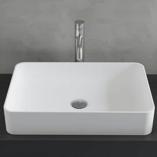Primy S2 fritstående håndvask 58 x 38 cm i Hvid Solid-surface