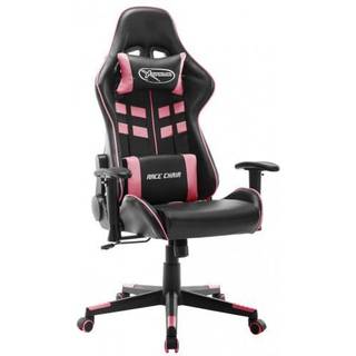 gamingstol kunstlæder hvid og pink