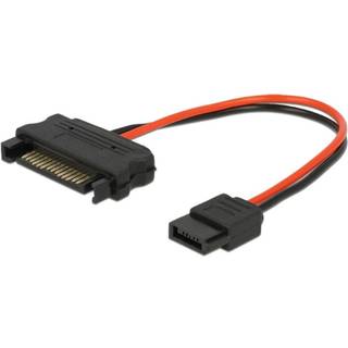 SATA strøm adapter - 15-Pin hun til Slim SATA hun 6-Pin - 10 cm
