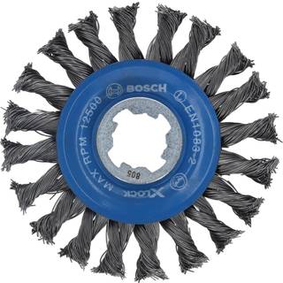 BOSCH X-LOCK-skivestålbørste, flettet tråd, 115 børster i stål Ø115 mm