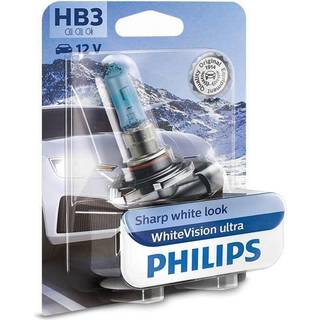 Philips HB3 WhiteVision Ultra pærer med Xenon effekt & +60% mere lys 1 stk