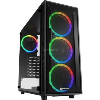 Sharkoon TG4M RGB - ATX case - extended ATX - Kabinet - Tower - Sort