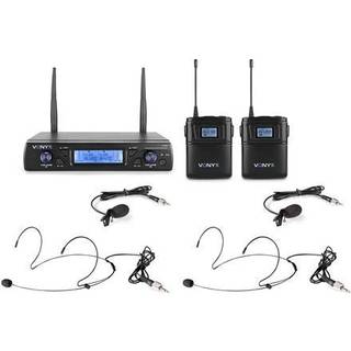 Trådløst Headset System WM62B / 2x16 UHF kanaler / 2 Headset og 2 Knaphulsmikrof